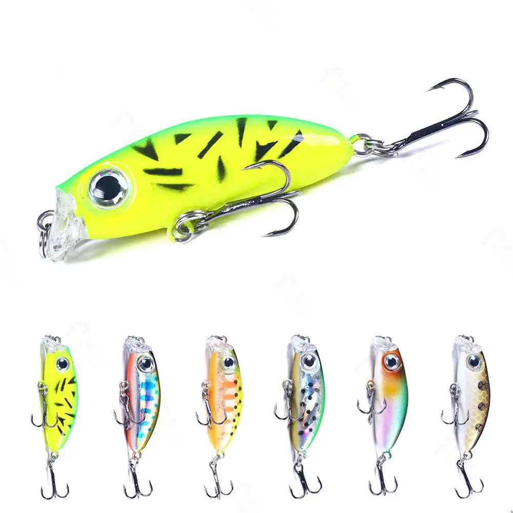 

mini Submerged Fishing Lure 4.2cm 3.1g Artificial plastic Hard Bait Jerkbait Crankbait Bass 3D Eyes Fishing Tackle Dropshipping