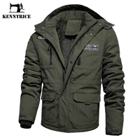 kenntrice new 2022 winter jacket men add cotton slim fit hooded mens clothes youth pop style windproof outerwear plus size