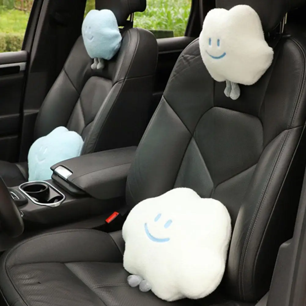

Cute Cartoon Cloud Styling Car Interior Accessories Neck Waist Plush Car Soft Pillow Headrest Vehicle Bone-shaped Cush G8f2