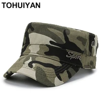 tohuiyan camouflage military cap men street flat roof hat spring summer patrol bush hat outdoor sports army cadet caps for women