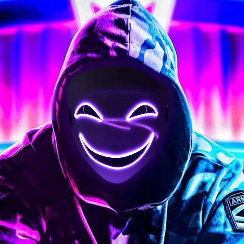 Светодиодная маска на Хэллоуин улыбающееся лицо клоуна |