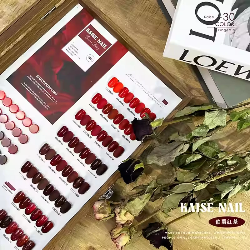 KAISE Red series 30 цветов Набор гелей для ногтей 2024 Новая профессиональная горячая