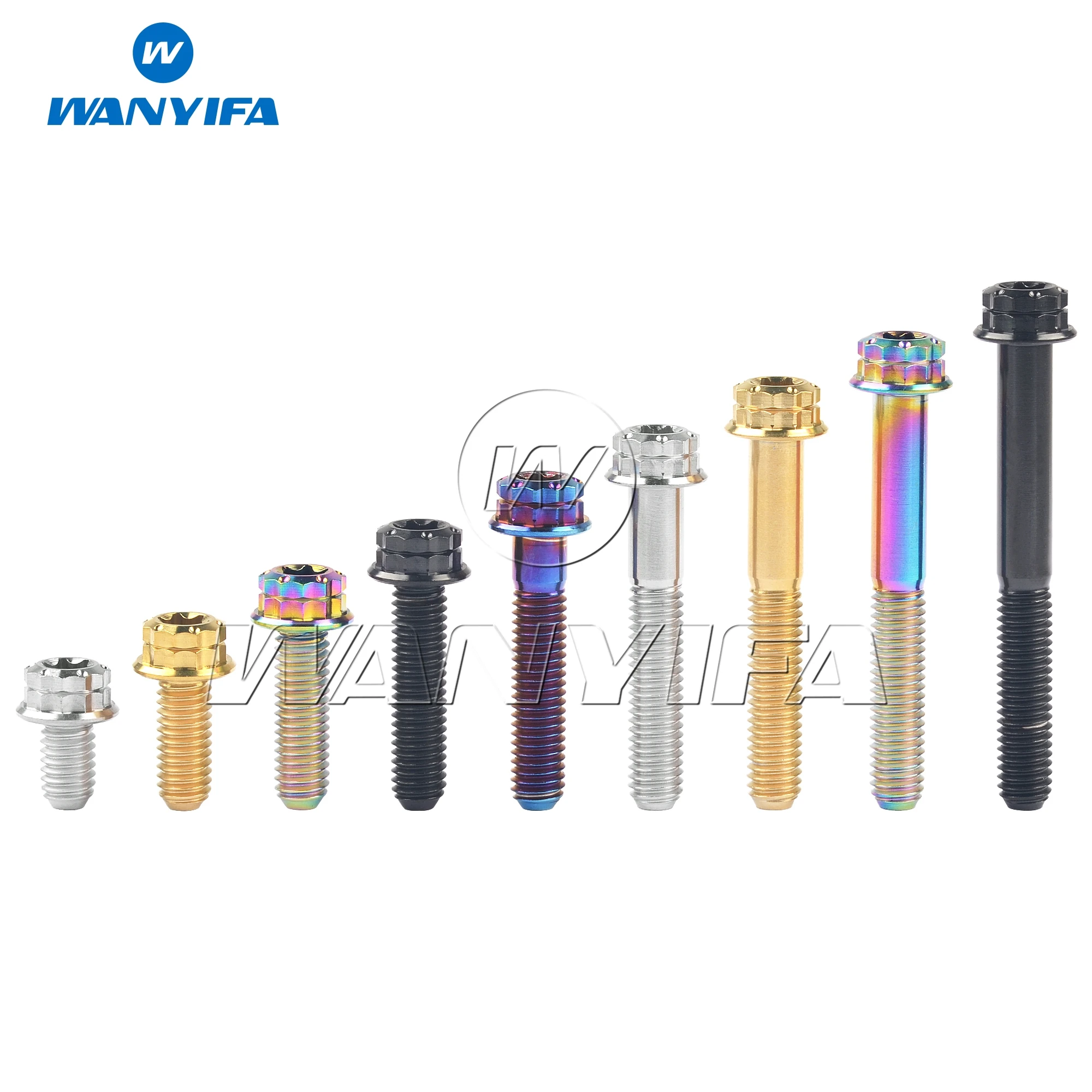Фото Титановый «Wanyifa» Ti Болт M6x10/15/20/25/30/35/40/45/50 мм Torx T30 Фланцевый 12 точечный головной винт для модификации велосипеда мотоцикла №5