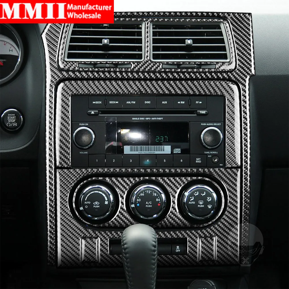 

Carbon Fiber Stickers For Dodge Challenger 2008-2010 Center Outlet Air Conditioning Panel Radio Frame Interior Car Accessories
