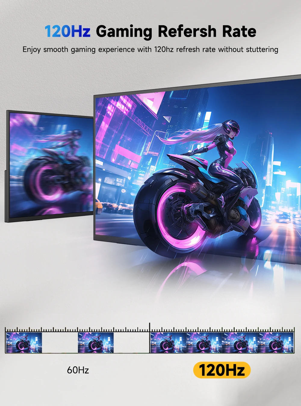 Фото ИДЕАЛЬНЫЙ большой портативный QLED-монитор 23,8 дюйма, 120 Гц, 1080P, 125% sRGB, FreeSync, игровой дисплей для ноутбуков, мини-ПК, игровых консолей, а также в качестве дополнительного экрана для путешествий и работы. №2