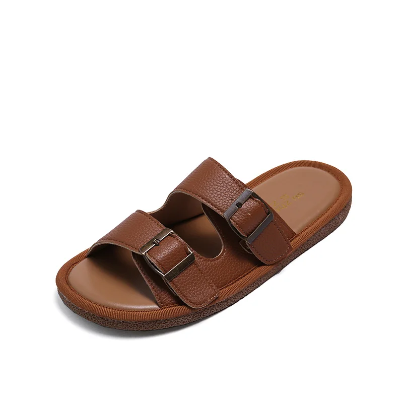 

Slippers Women Summer Shoes Pantofle Slides Low Shale Female Beach Fashion 2023 Flat Sabot Soft Luxury Rubber Buckle Strap Basic