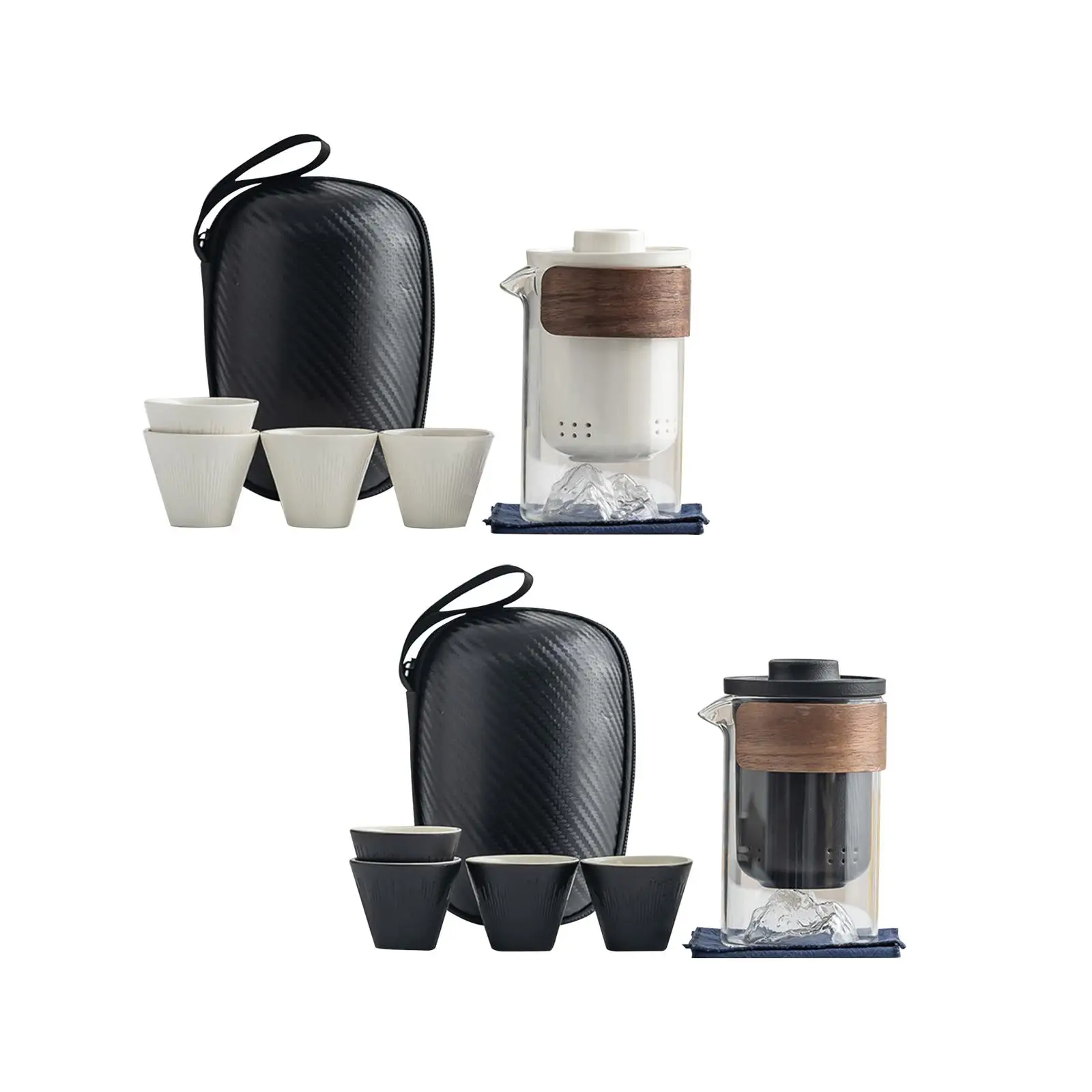 

Travel Tea Set 1 Pot 4 Mini Cups Chinese Tea Set for Parties Hiking Hotel