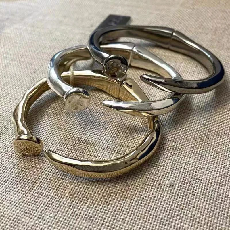 

New European and American Original Fashion Electroplating 925 Silver 14K Gold and Black Bracelet Opening Adjustable Jewelry Gift