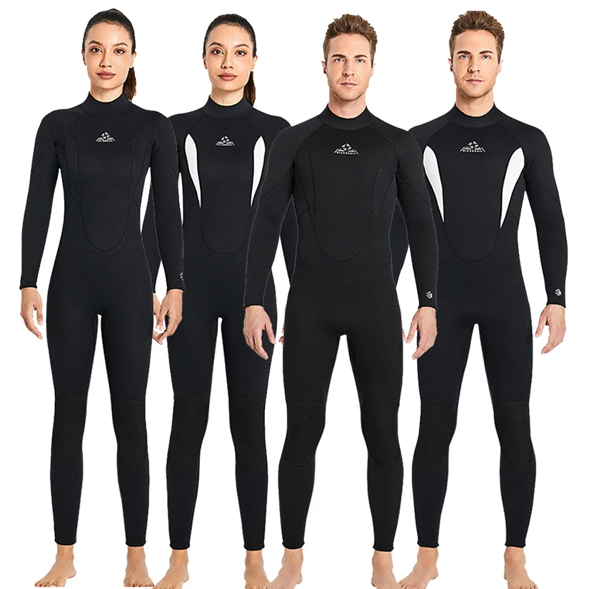 DIVE-SAIL Men And Women 3mm Neoprene WetSuit Full Body Long Sleeve Back Zip Diving Suit Thermal Suit for Surfing Snorkeling New