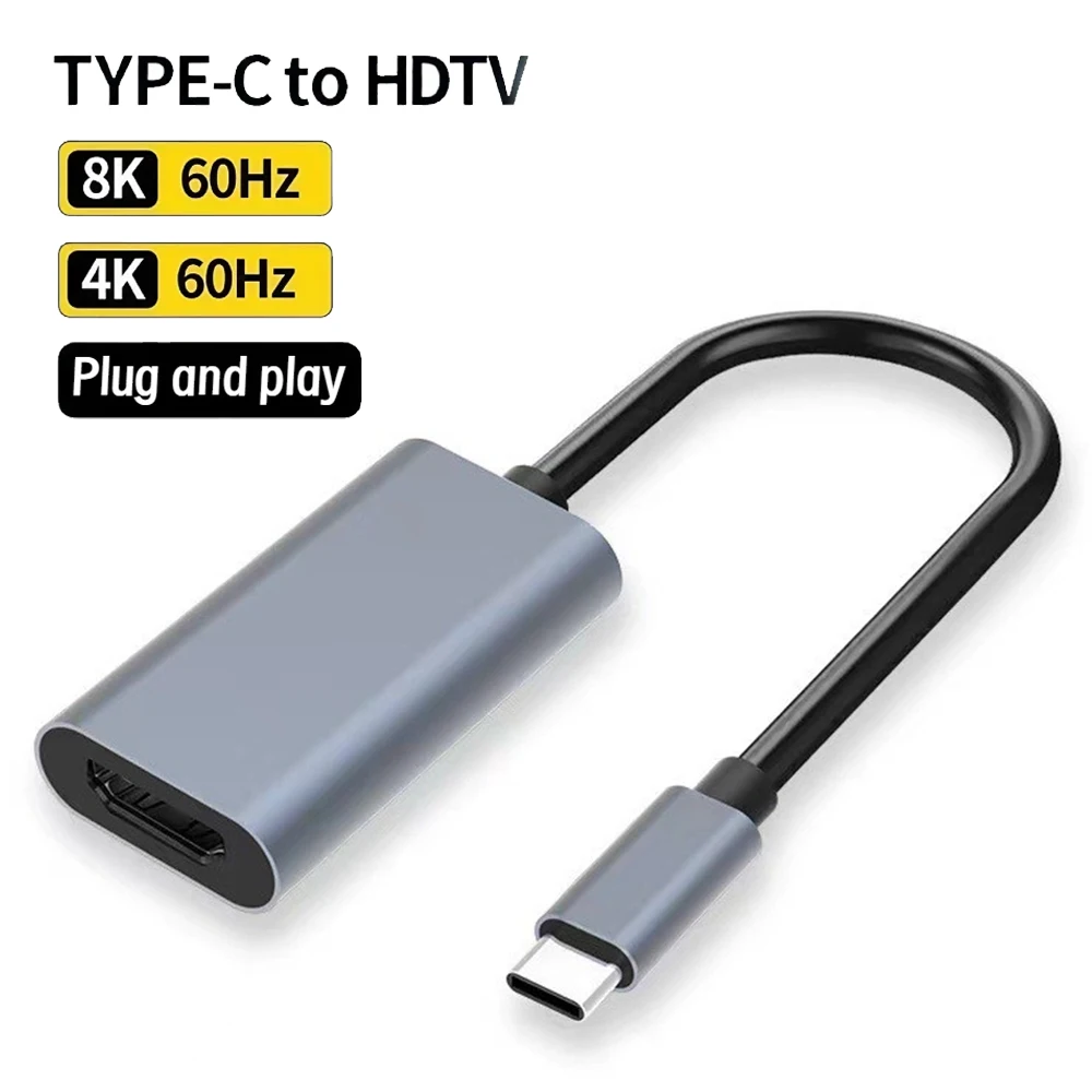Фото 8K 4K 60 Гц 30 Гц USB C в HDMI-совместимый кабель-переходник HDTV-типа Видео для Macbook TV Конвертер iPad Samsung Android №1