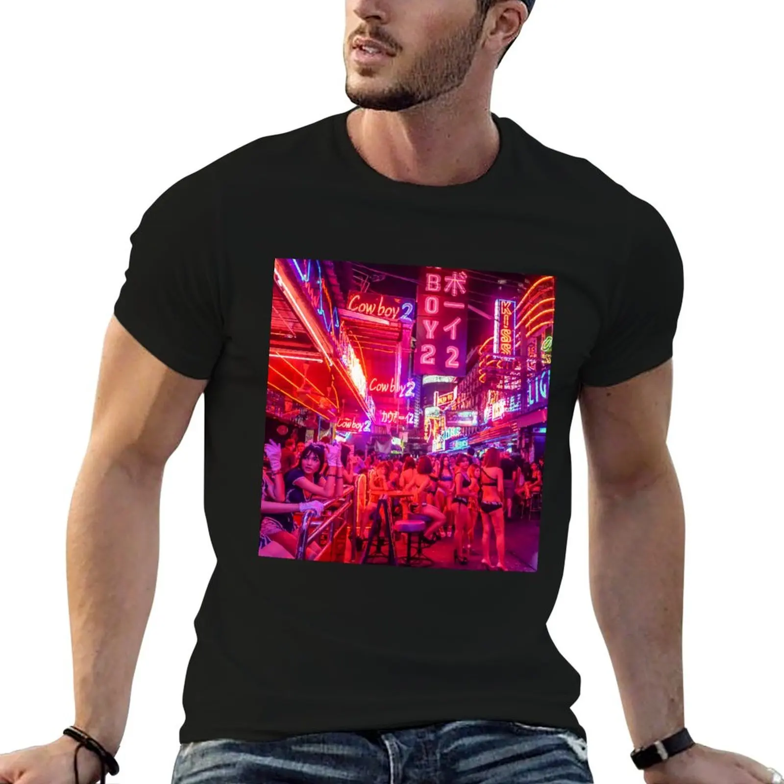 Фото Футболка Soi Cowboy II in Bangkok, мужские футболки, хлопковые мужские футболки, высококачественные мужские футболки класса люкс, повседневные футболки для мужчин №1