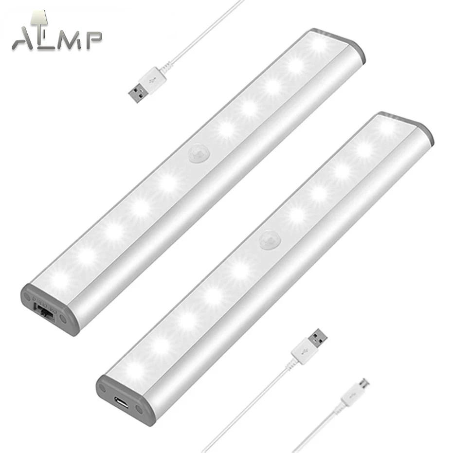 

Беспроводной светодиодный ночсветильник для шкафа светильник датчиком движения, s USB фонарь для нового кухонного шкафа, лампы с подсветкой ...