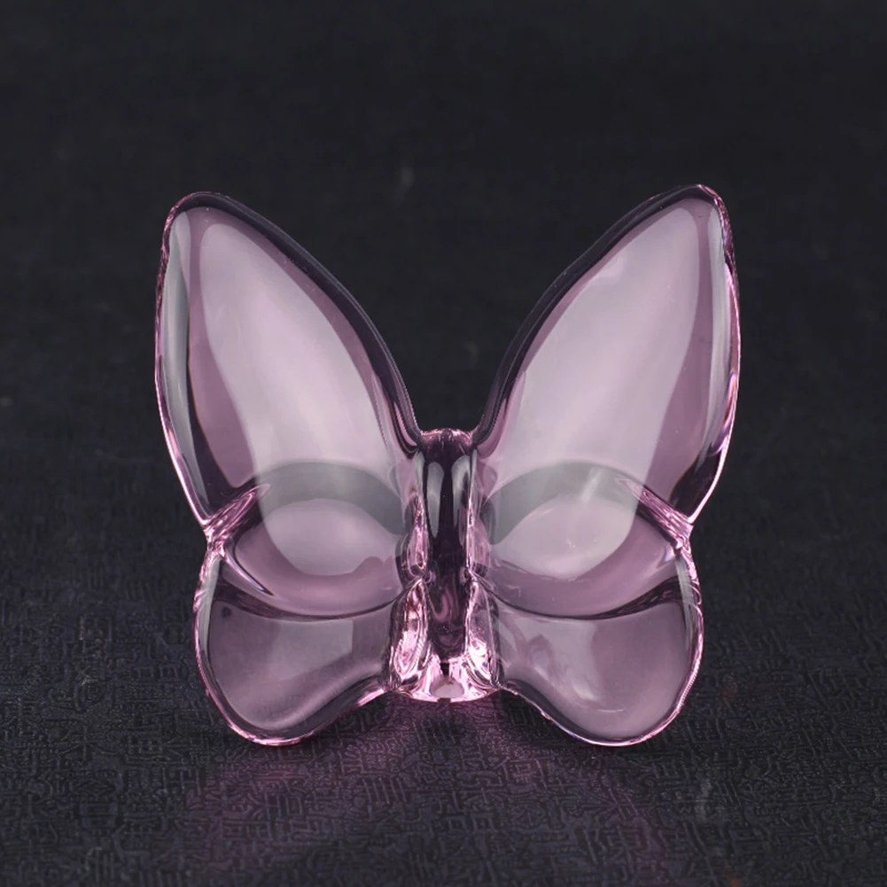 

Glass Crystal Lucky Butterfly Vibrantly With Bright Color Ornaments For Home Furnishing Hotel Decore Atmosphere Decorations