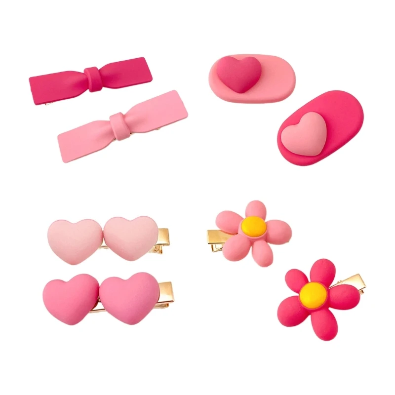 

MXMB Y2k Style Hair Clip for Hot Girls Heart/ Flower/ Bowknot Decors Hair Barrettes Duckbill Hair Barrettes for Teens Girls