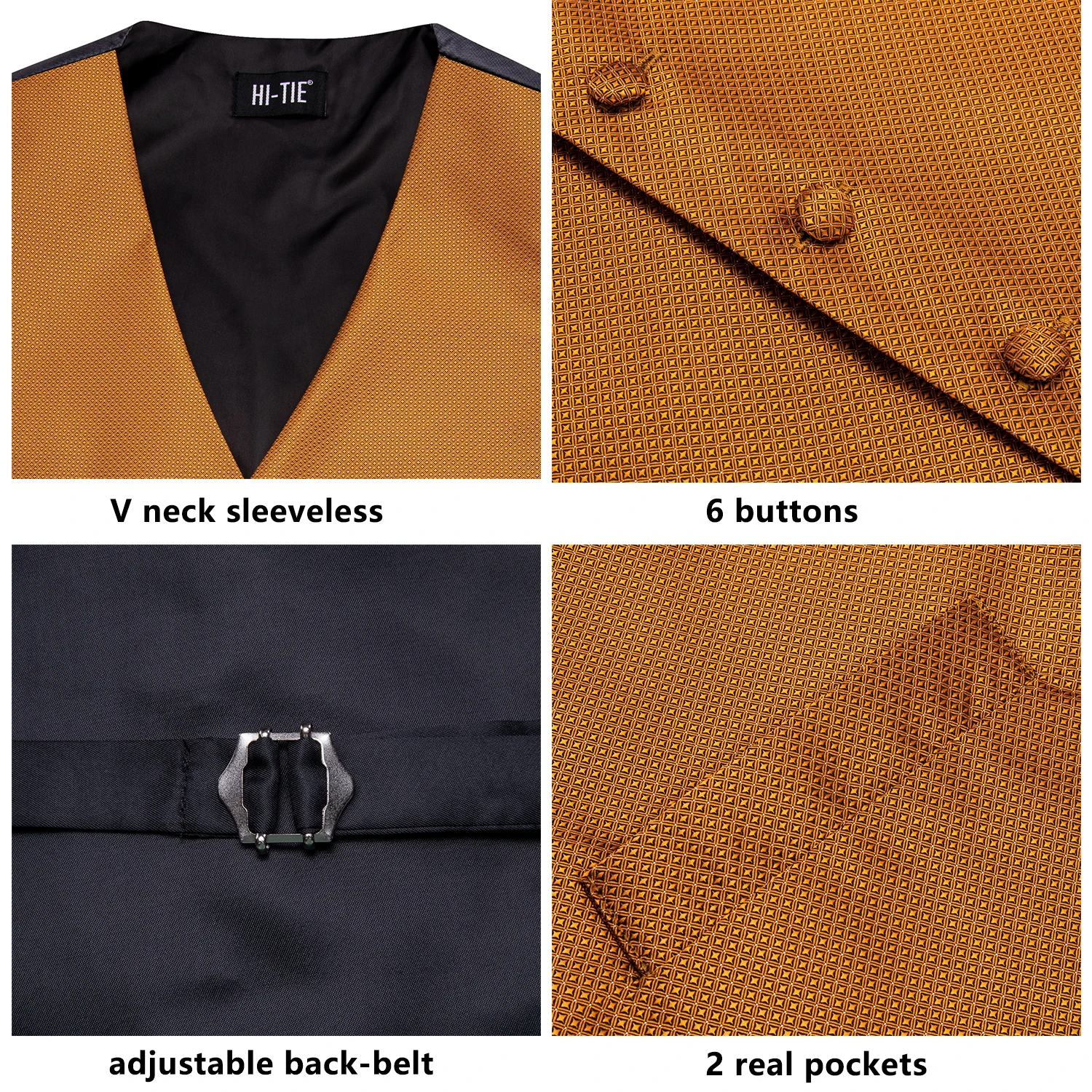 Рисунок 4 - Новинка, коричневый Шелковый жилет для мужчин