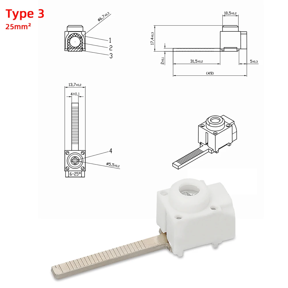 Соединители для электрических проводов 25 мм²/50 мм² 10 шт