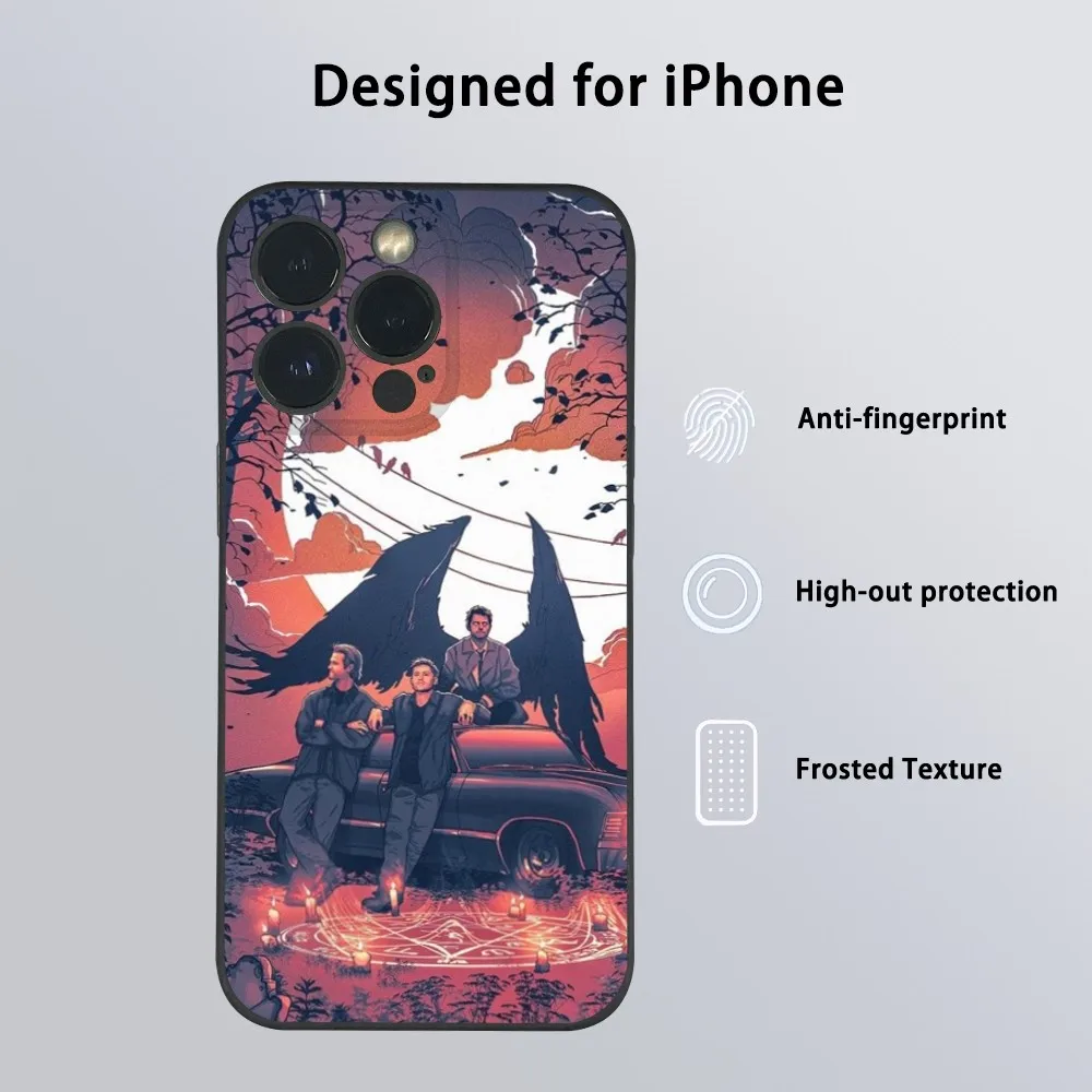 Чехол для телефона S-Supernaturals с ТВ-шоу iPhone 16 15 14 13 Pro Max Plus Mini Frosted Soft Shell Funda