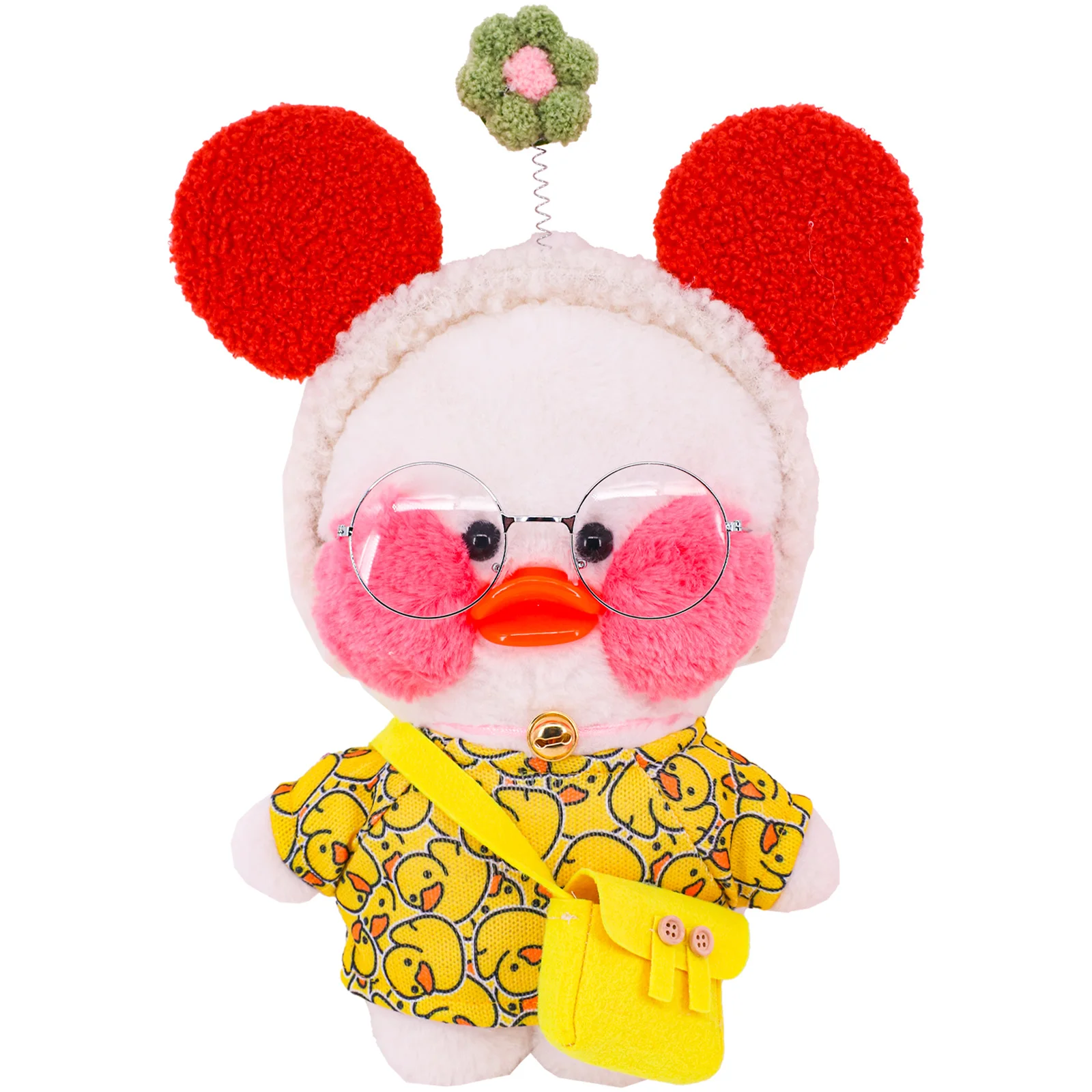 20 Cm Doll Clothes For Lalafanfan Clothes For Cute Yellow Plush Duck Sweater Glasses Plush Animal Doll Accessories images - 6