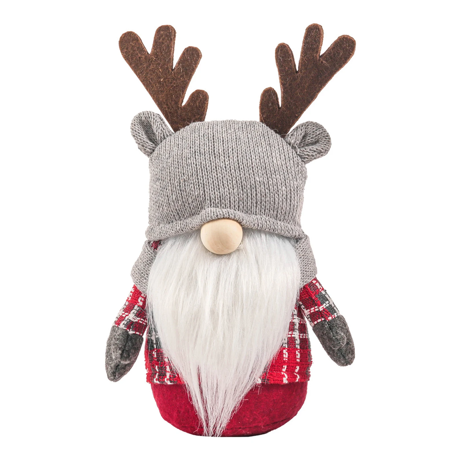 

2022 кукла без лица зимние праздничные украшения для украшения дома с длинными косами с новым годом 2022 Красная клетка искусственная