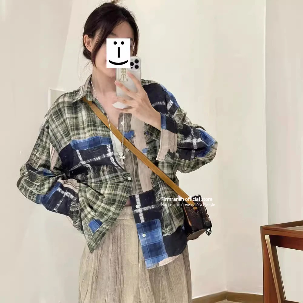 Тонкая Блузка firmранчо для мужчин и женщин свободная повседневная шикарная