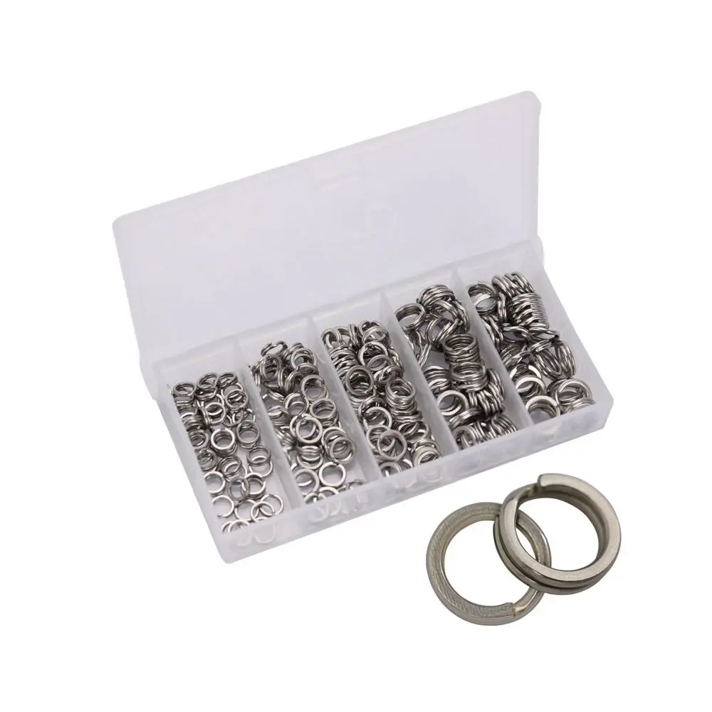 

200PCS Lot Line Tackle Hot High Quality Fish Connector Fishing Split Rings Stainless Steel Swivel Snap