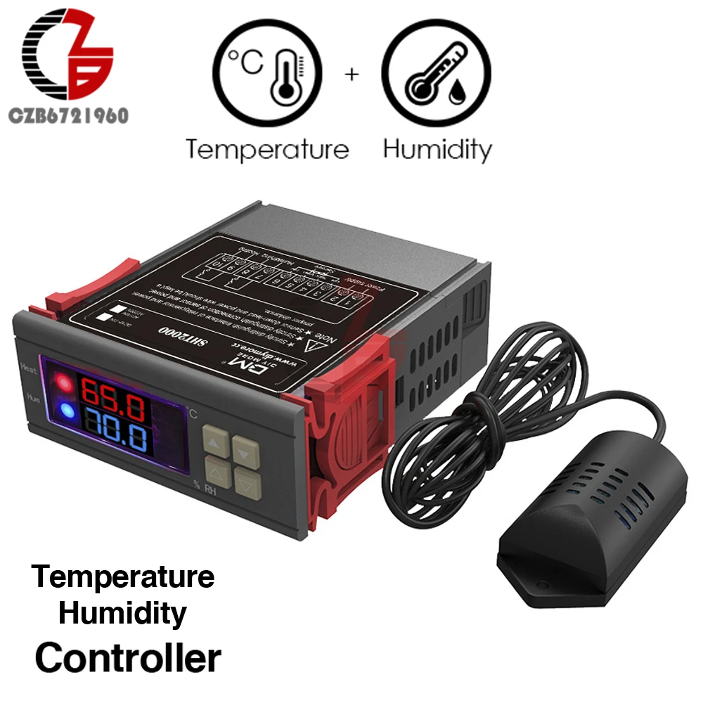 

STC-1000 STC-3008 110V 220V LED Digital Temperature Humidity Controller Incubator Thermostat Humidistat Thermometer Hygrometer