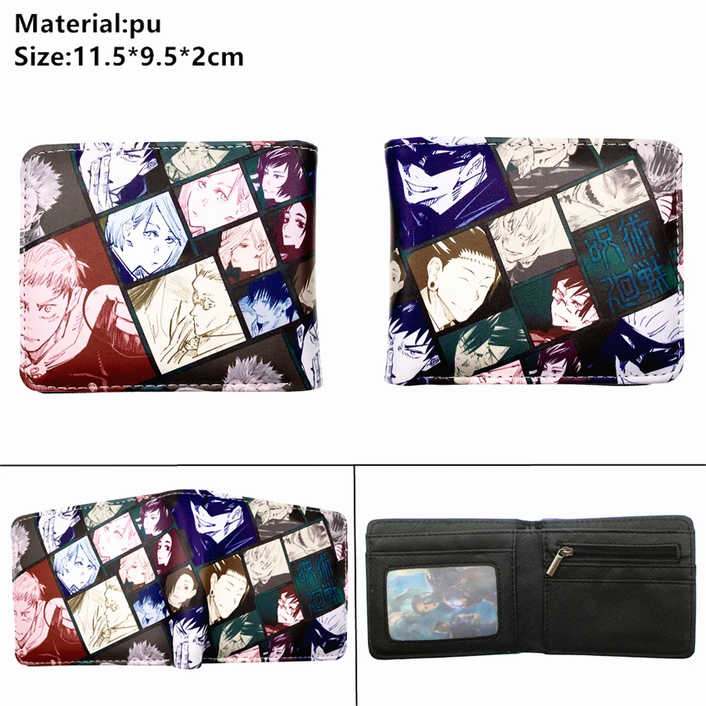 

High Quality Popular Anime Jujutsu Kaisen Wallet With Coin Pocket Card Holder For Men's Women's Purse PU