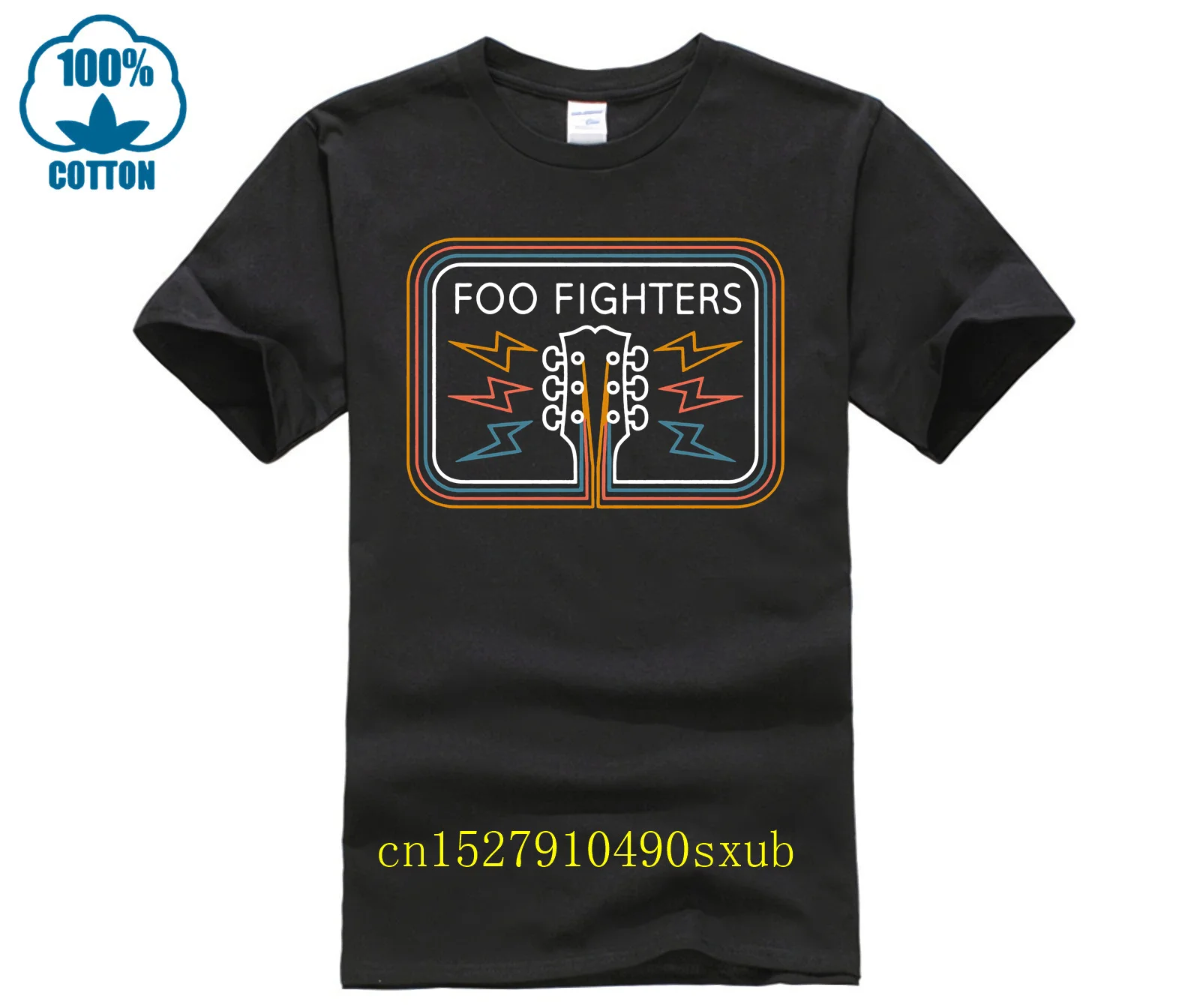 

Футболка мужская крутая, короткий модный принт foo fighter светильник я гитара, короткий рукав, трендовая