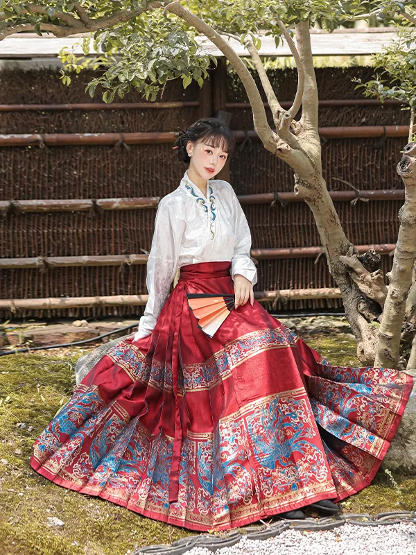 Женское платье династии Хань и Тан плетеная Золотая юбка для макияжа в стиле Мин