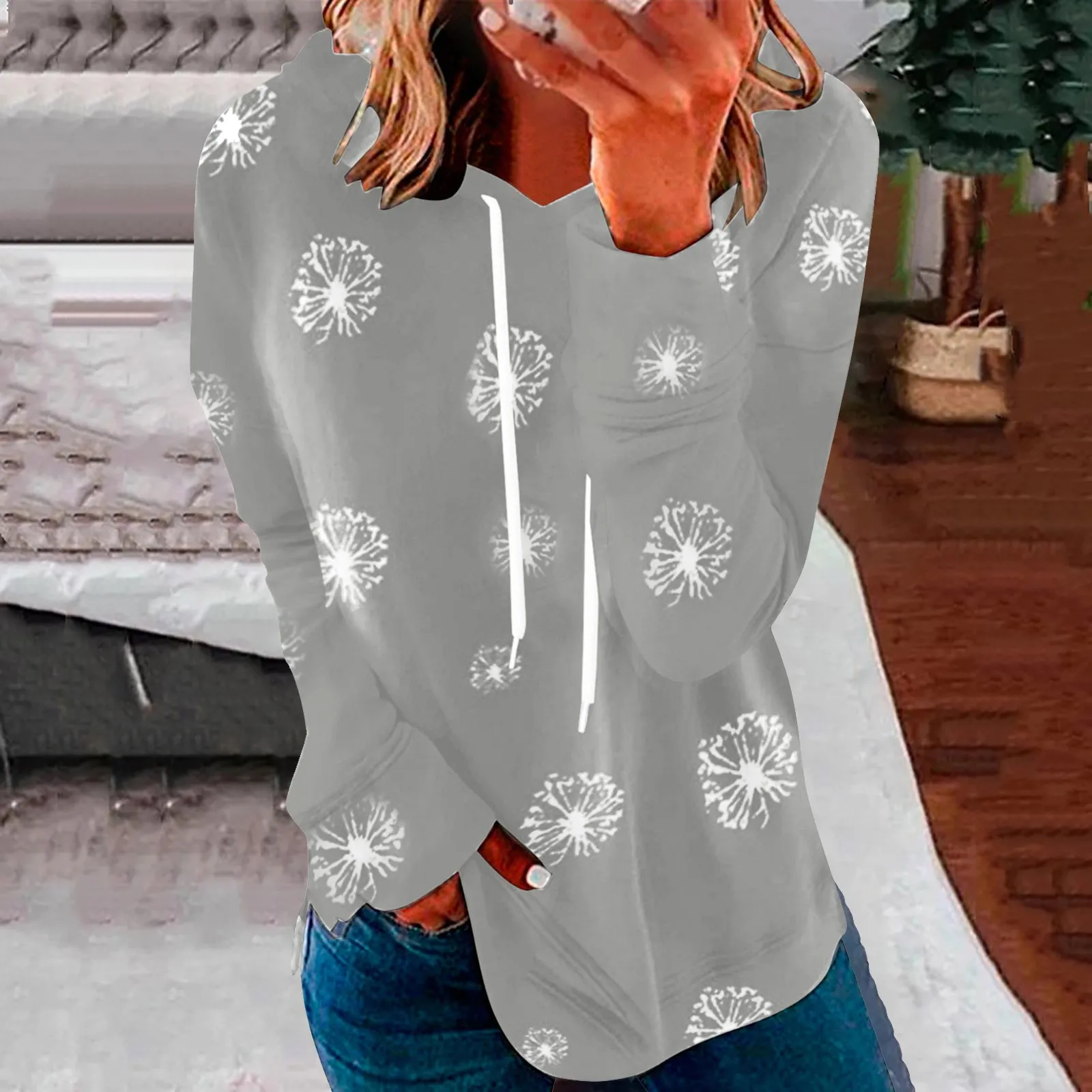 

Women's Hoodies Long Sleeve Shirt Casual Graphic Tee Shirt Fall Clothes For Women Tops Blouse Fuzzy Zip up Hoodies for Women