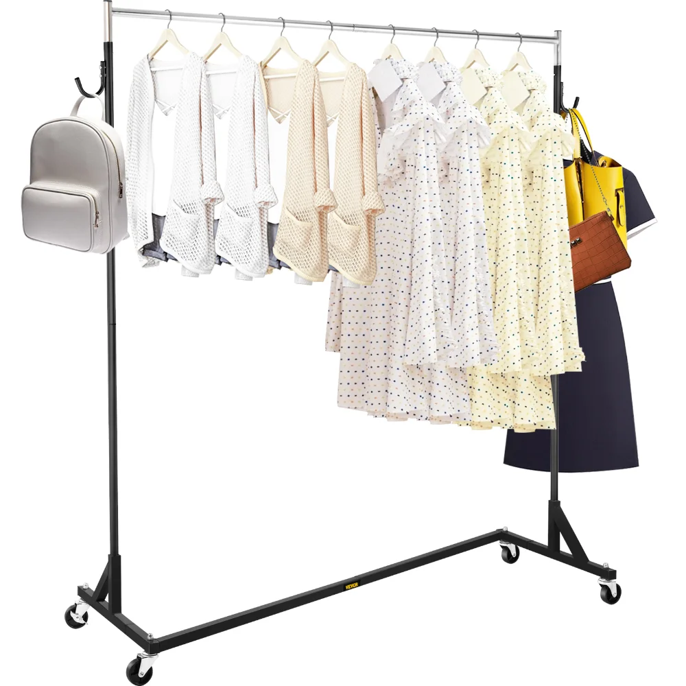 

Z Rack,Z Base Garment Rack, Height Adjustable Rolling Z Rack, Sturdy Steel Z Base Clothing Rack Black