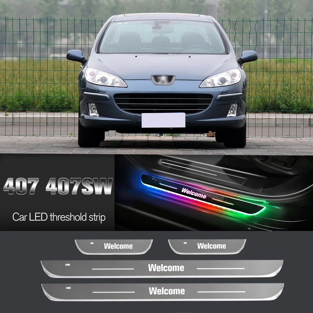 Автомобильный порог для Peugeot 407 SW 2004-2010 2005 2006 2009 индивидуальный логотип