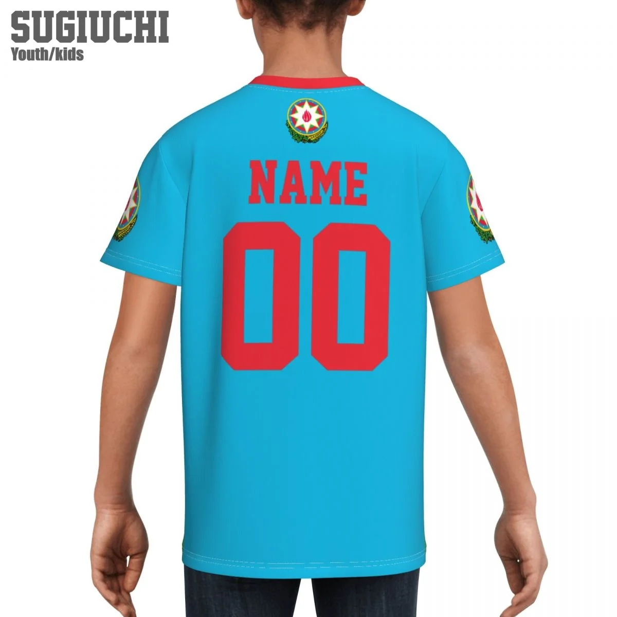 Пользовательское имя номер флаг Азербайджану эмблема 3D футболки для детей