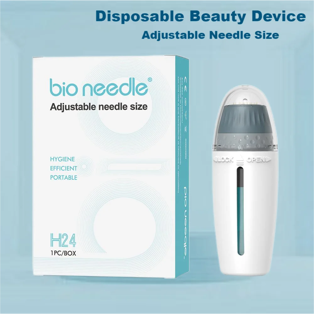 

Bio Needle 24 Pins Adjustable Length Titanium Microneedle Hyaluronic Acid Pen Stamp Serum Derma Needle Skin Care Beauty Tools