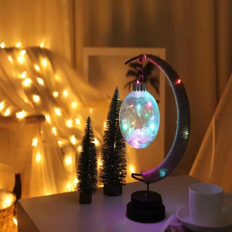 Лидер продаж стильная пеньковая веревка в виде луны и звезд светодиодный ночник