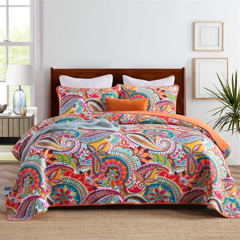 

3pcs 100% cotton bed cover euro bedding set Bedspread on the bed Plaid Linens double blanket bed linen for home decor Bedspreads