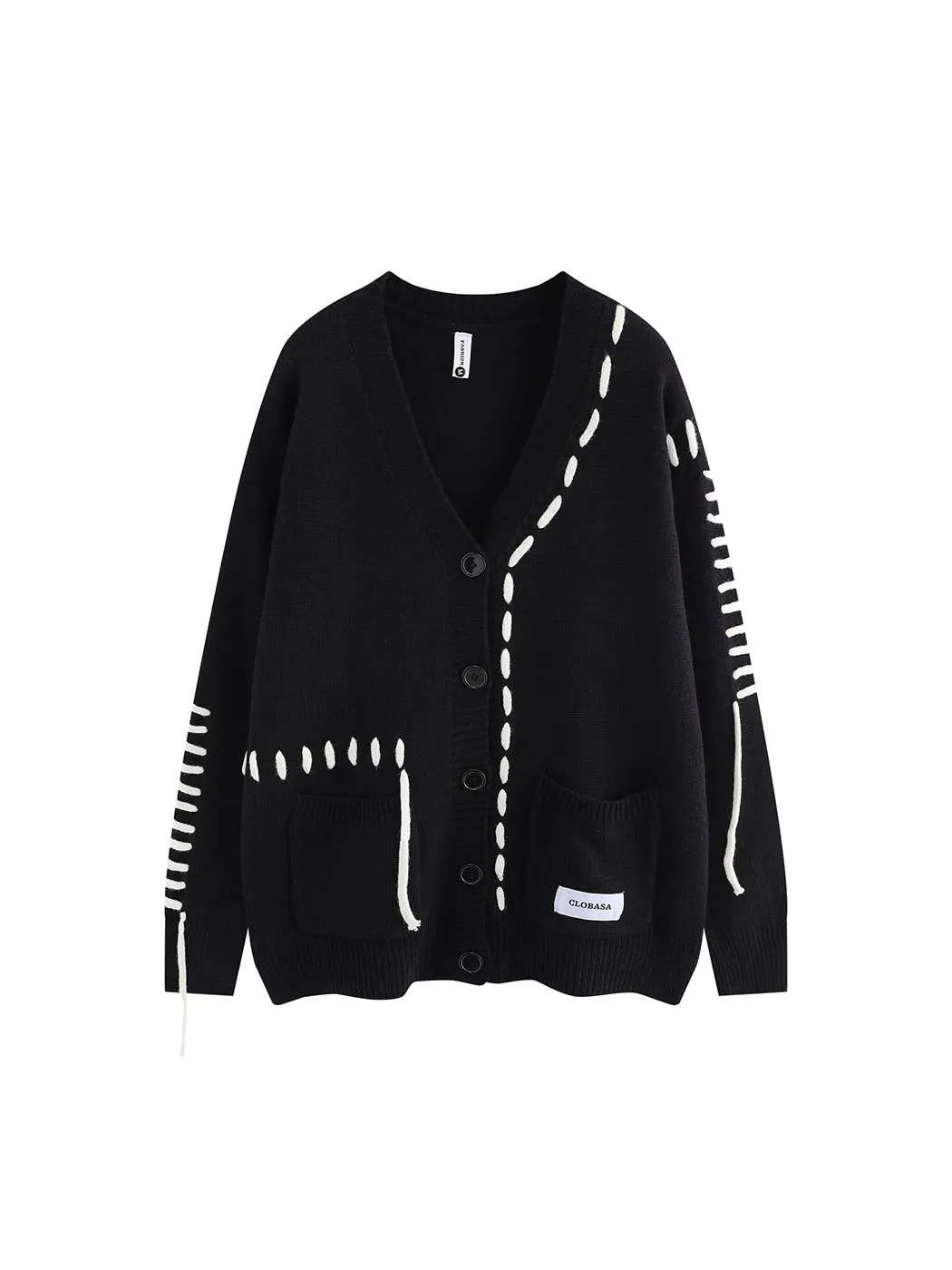 Ecok2024 Winter American vintage Loose Design Sense V-neck Knit cardigan Sweater Outerwear Men and Women Fashion