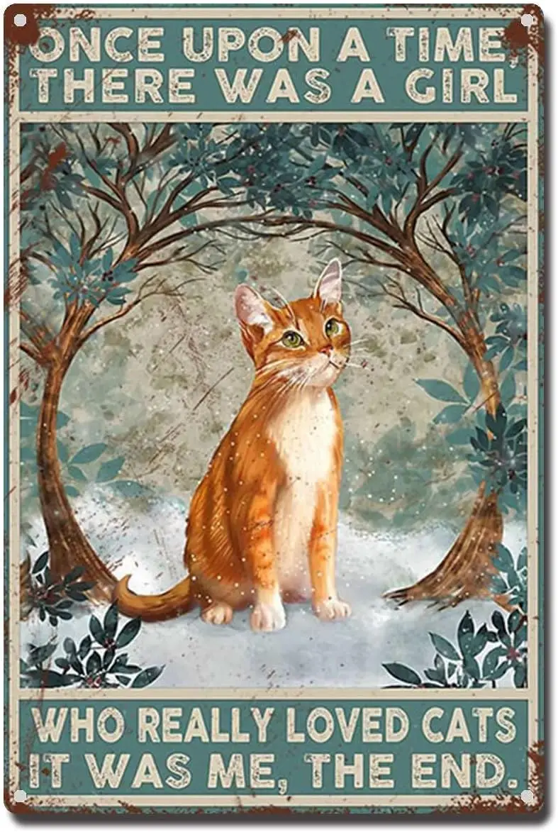 Tn Sgn Ct Once Upon Tme There ws Grl Who Relly Loved Retro for Street Grge Fmly Cfe Br 8x12 nch-Tn