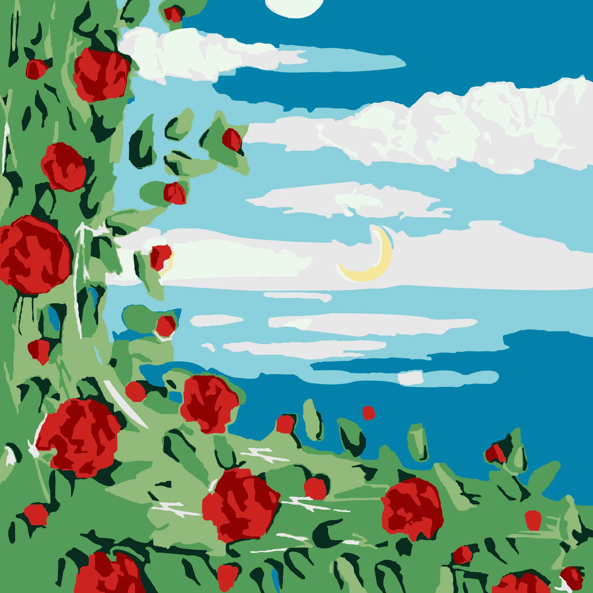 

20369Ann-Tulip diy digital oil painting oil painting acrylic flower painting explosion hand-filled landscape painting