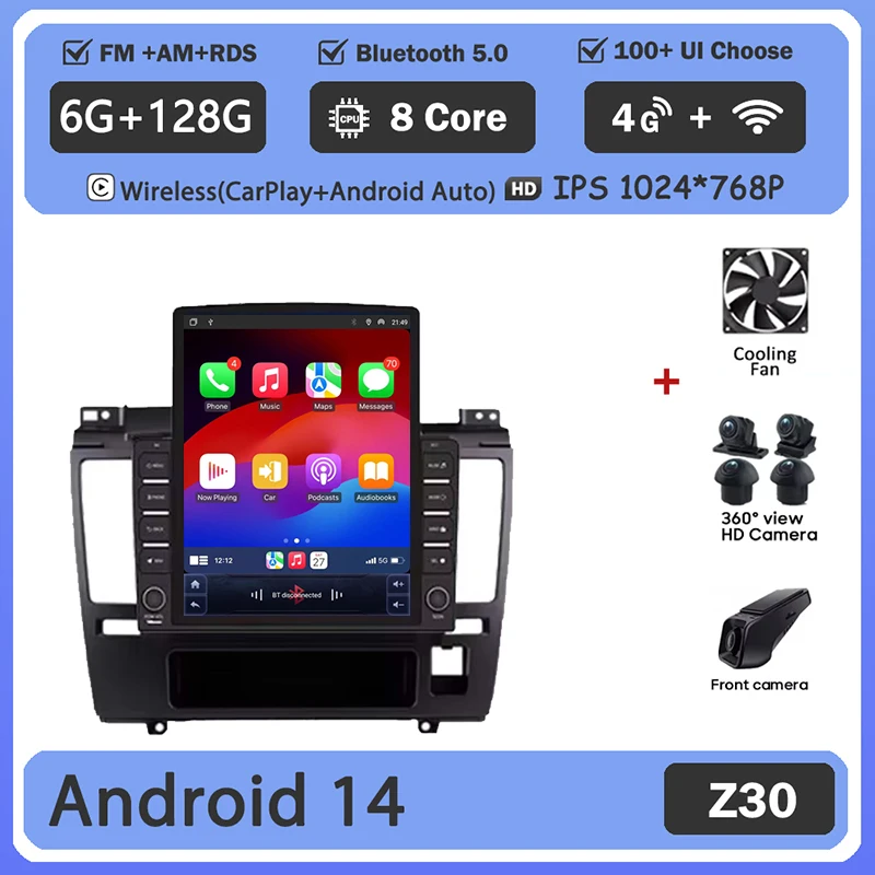 

9,7-дюймовый Android 14 для Nissan Tiida C11 2004-2013, автомобильное радио, мультимедийный видеоплеер, навигационный монитор, экран, стерео радио