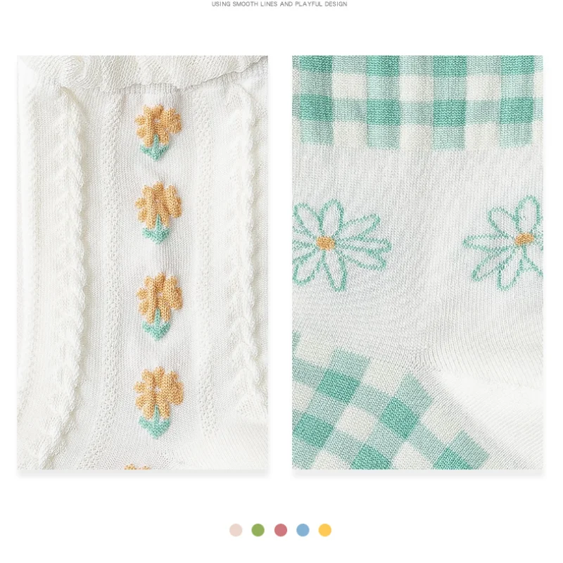 Носки женские хлопковые средней длины милые дышащие удобные в японском школьном