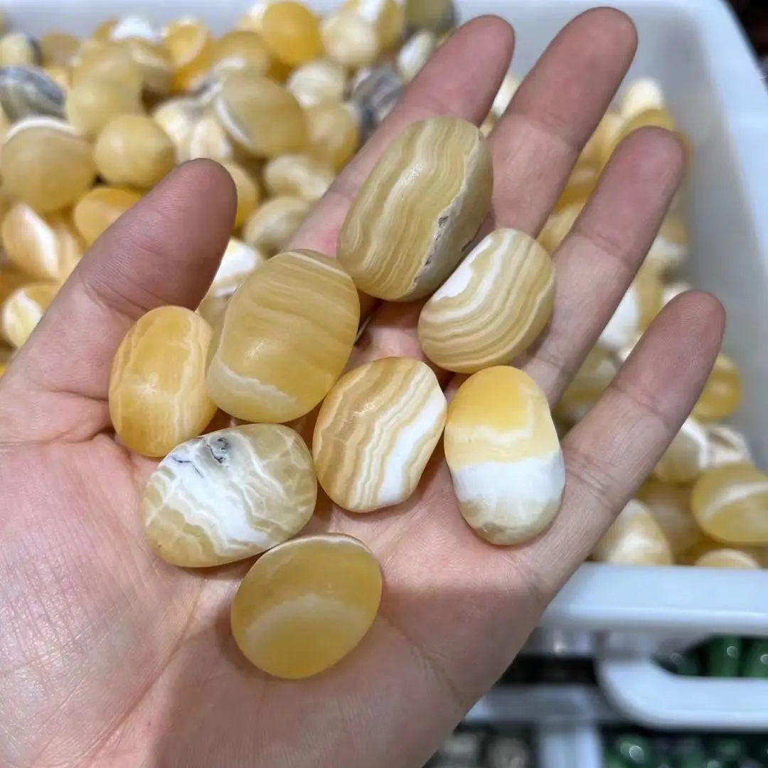 

1000g/bag High Quality Natural Calcite Polished Granules Rolling Stone Lemon Yellow Fish Tank Decorative Accessories 20-30mm
