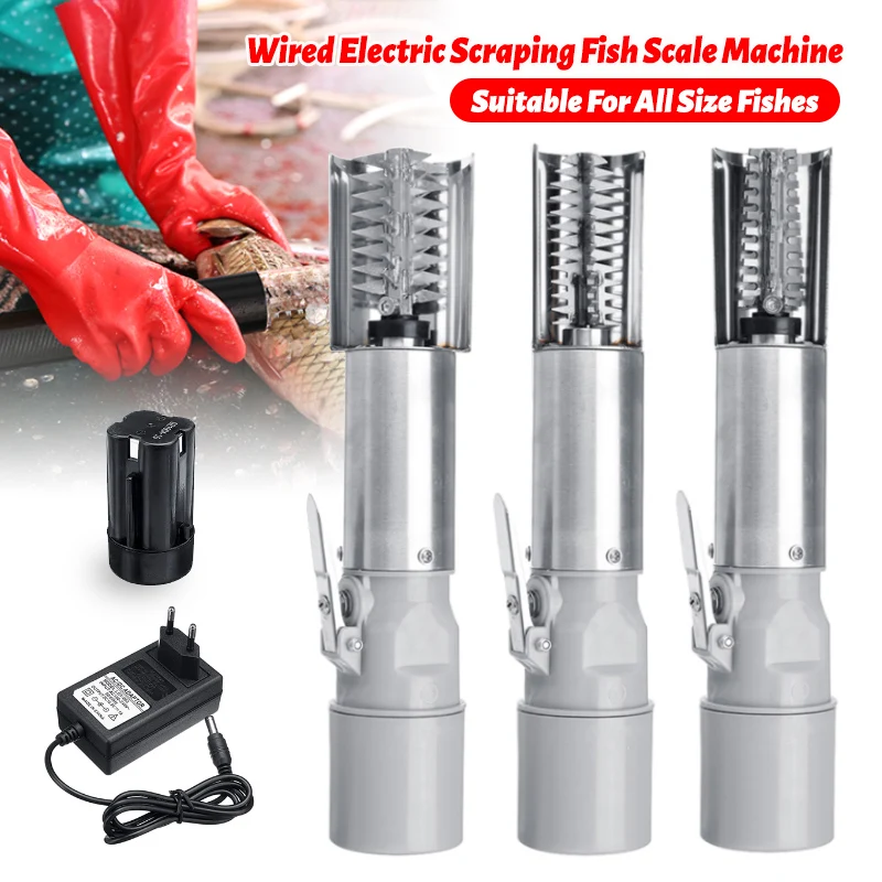 

120W Electric Fish Scaler Fishing Scalers Clean Fish Remover Cleaner Descaler Waterproof Stainless Scraper Seafood Tools