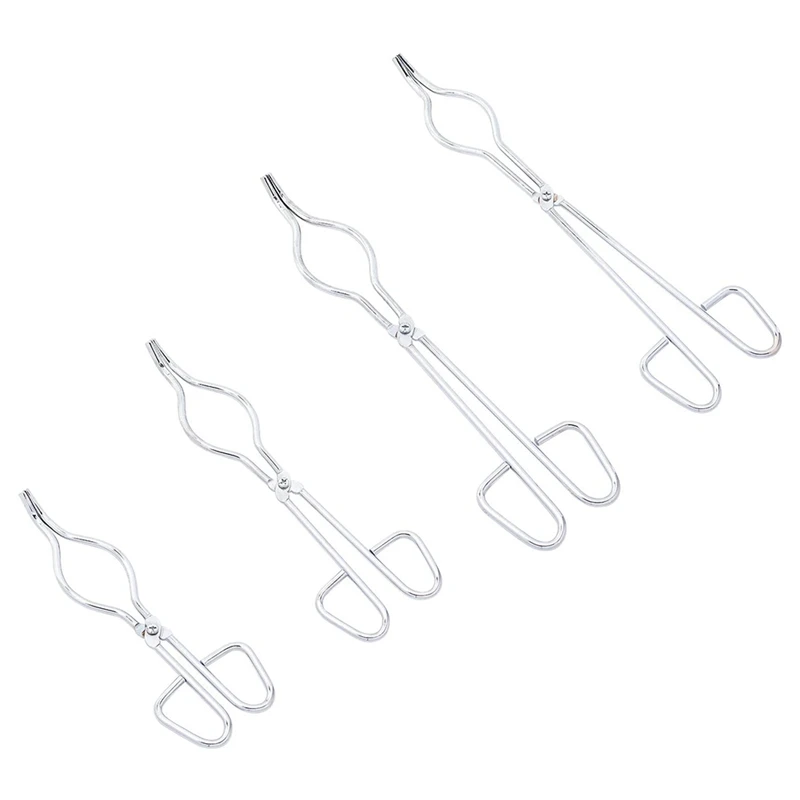 

4PCS Crucible Tongs Long Stainless Steel Crucible Tongs with Bow Metal Refining Casting Tool
