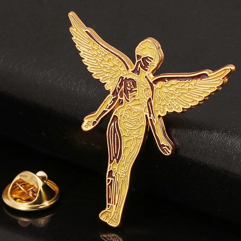 

Cobain In Uterus Angel Rock Music Enamel Brooch Pin Brooches Lapel Pins Badge Denim Jacket Jewelry Accessories Fashion Gifts