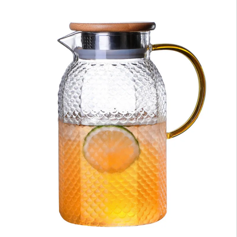 

High Borosilicate Cold Kettle Heatresistant Glass Japanese Hammer Pattern Household Large Teapot