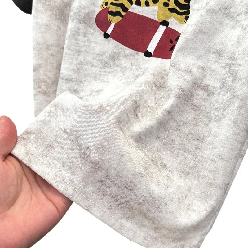 2024 летняя новая женская футболка с коротким рукавом и цветными блоками топ