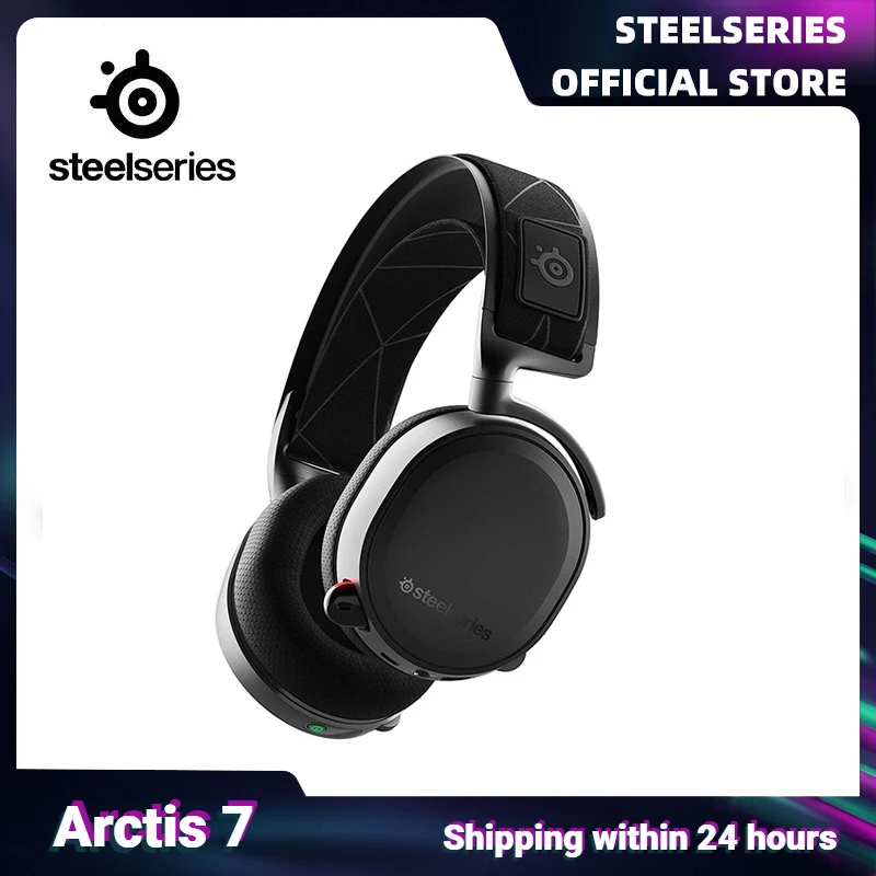 SteelSeries Arctis 7 Wireless Gaming Headset Lossless 2.4 GHz Bluetooth DTS Headphone X v2.0 24 Hours Battery Life for PC Gamer