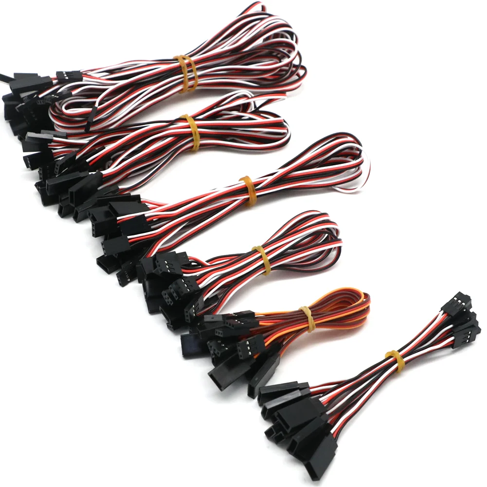 

10pcs/lot 100mm/150mm/200mm/300mm/500mm/1000mm Servo Extension Lead Wire Cable Female To Male For JR Futaba RC Servo Toy Model