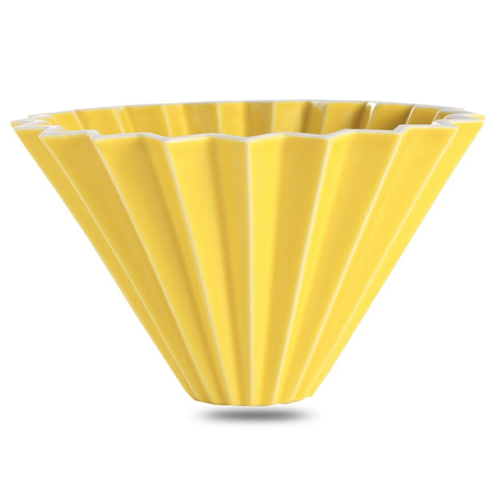 

Ceramic Coffee Filter Reusable Filters Coffee Maker V60 Funnel Dripper Cake Filter Cup Coffee Accessories -Yellow